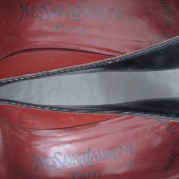 YVES SAINT LAURENT black gray pumps size 7 1/2 m - Picture 3 of 8
